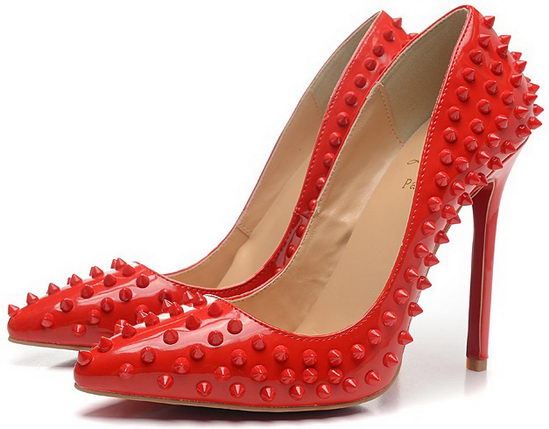 Christian Louboutin Pigalle Spike Studded Pumps Red